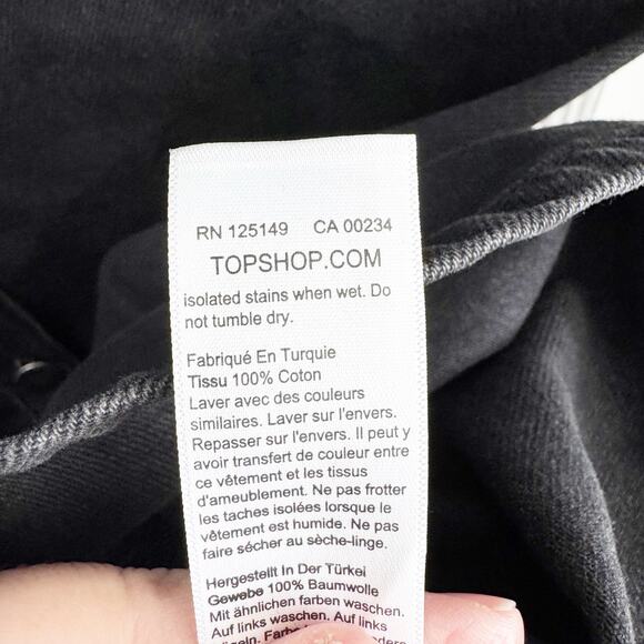 TOPSHOP Black Button Front Denim Jean Dress Cottage Boho 100% Cotton NEW 12 - Picture 8 of 11